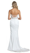 Yasmin Cowl Satin Gown in White BACK