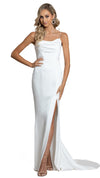 Yasmin Cowl Satin Gown in White