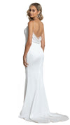 Yasmin Cowl Satin Gown in White SIDE