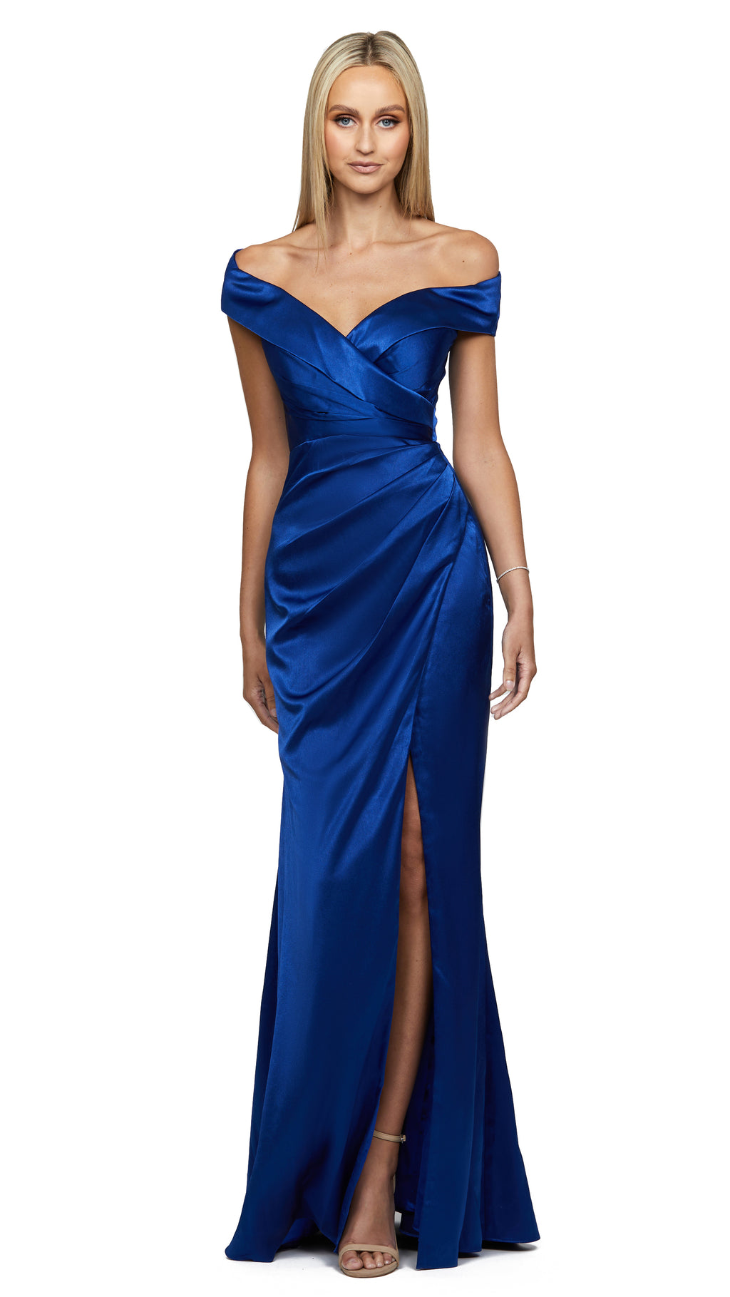 Yvonne Off Shoulder Gown in Navy