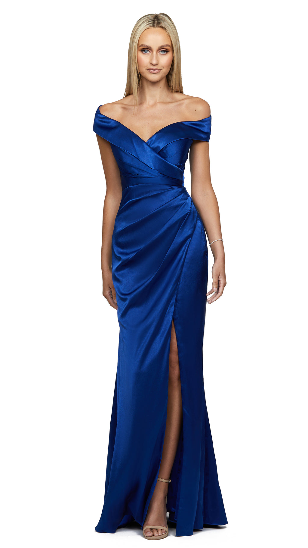 Yvonne Off Shoulder Gown in Royal Blue