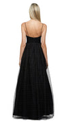 Sorrento Scoop Neck Ball Gown in Black/Gold BACK