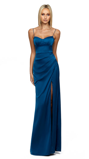 Leni Sweetheart Gown in Teal FRONT