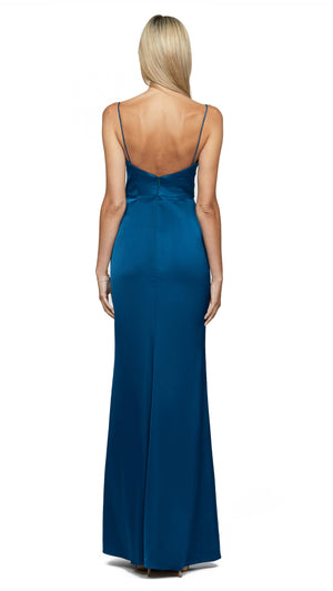 Leni Sweetheart Gown in Teal BACK