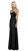 Augusta Sheer Panelled Gown in Black - SIDE
