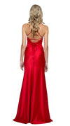 Augusta Sheer Panelled Gown in Red BACK