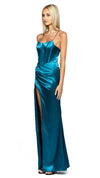 Katrina Corset Gown in Teal Green SIDE