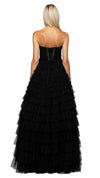 Serenity Sweetheart Strapless Ball Gown in Black BACK