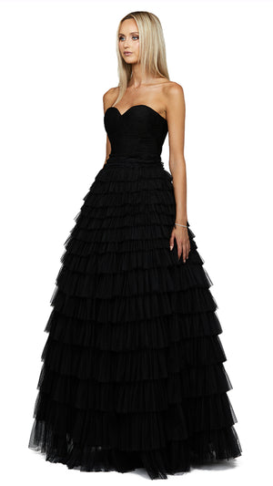 Serenity Sweetheart Strapless Ball Gown in Black SIDE