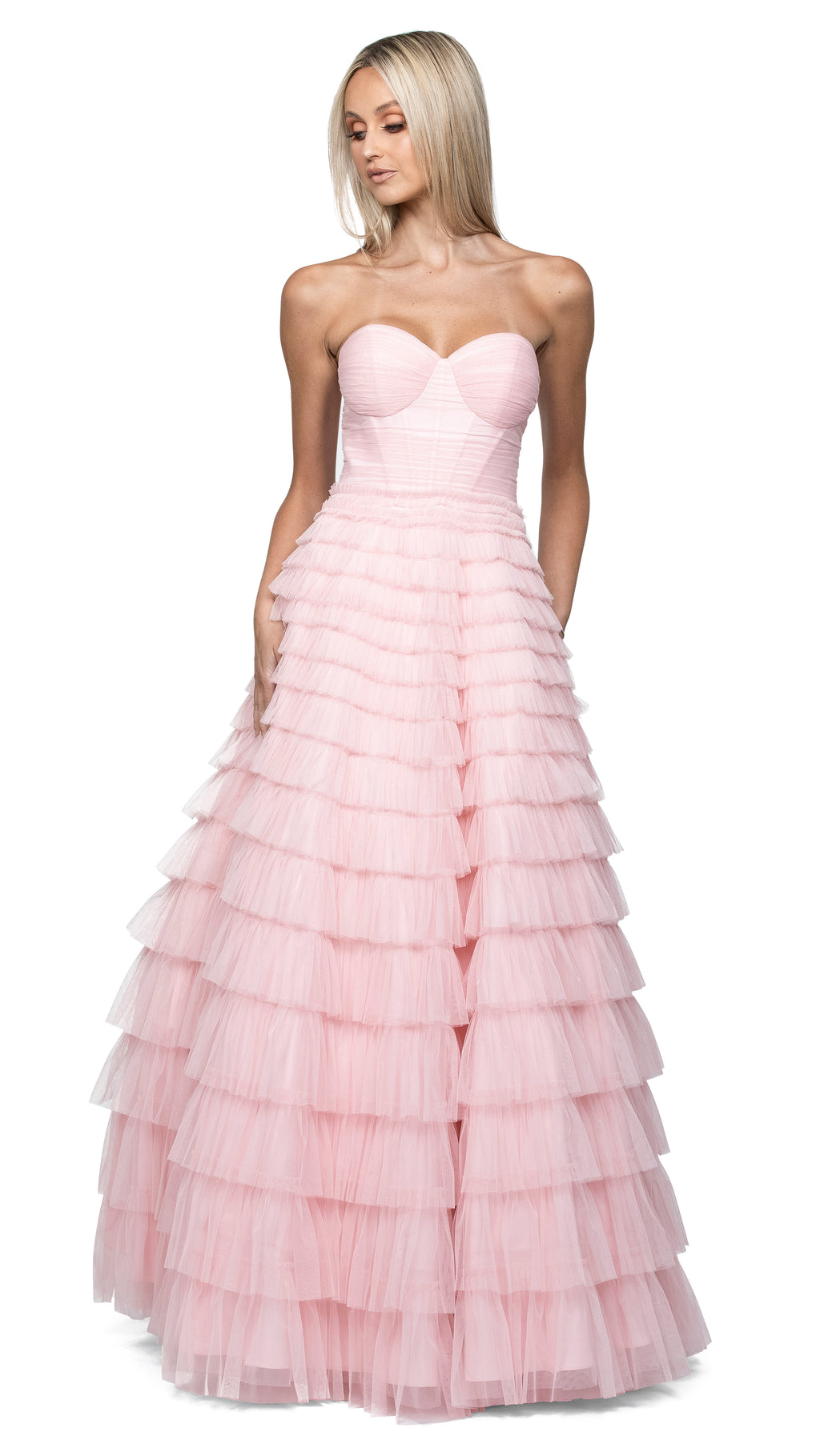 Serenity Sweetheart Strapless Ball Gown in Soft Pink