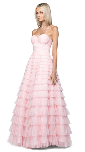 Serenity Sweetheart Strapless Ball Gown in Soft Pink SIDE