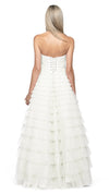 Serenity Sweetheart Strapless Ball Gown in White BACK - PREORDER