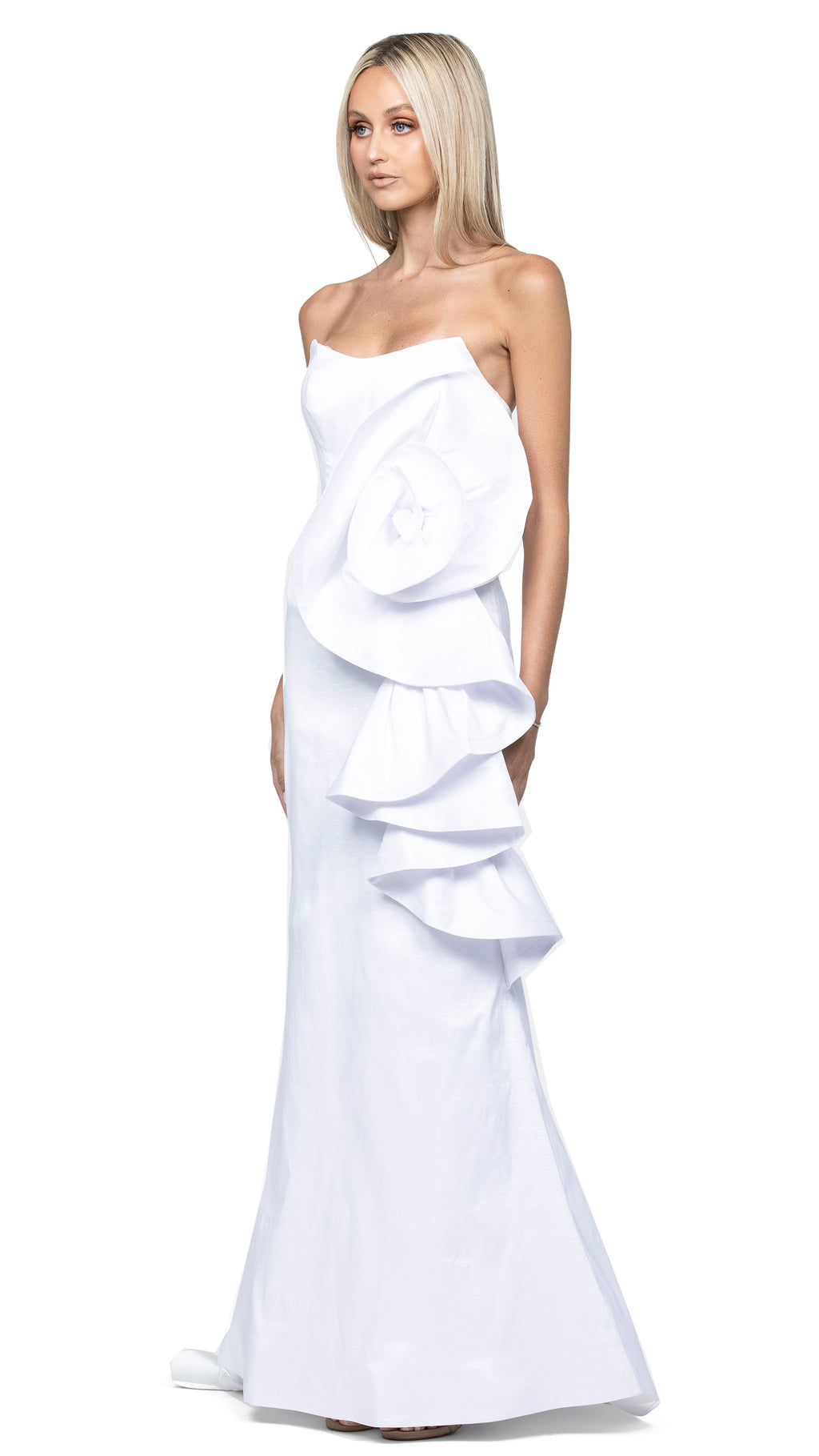 Magnolia Strapless Rosette Gown SIDE