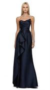 Kasery Asymmetric Gown in Navy