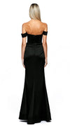 Gess Off Shoulder Fishtail Gown in Black BACK