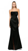 Gess Off Shoulder Fishtail Gown in Black