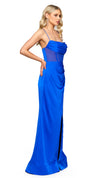 Poss Corset Gown in Cobalt SIDE