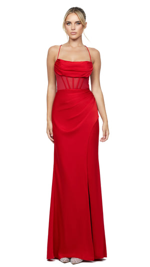 Poss Corset Gown in Red