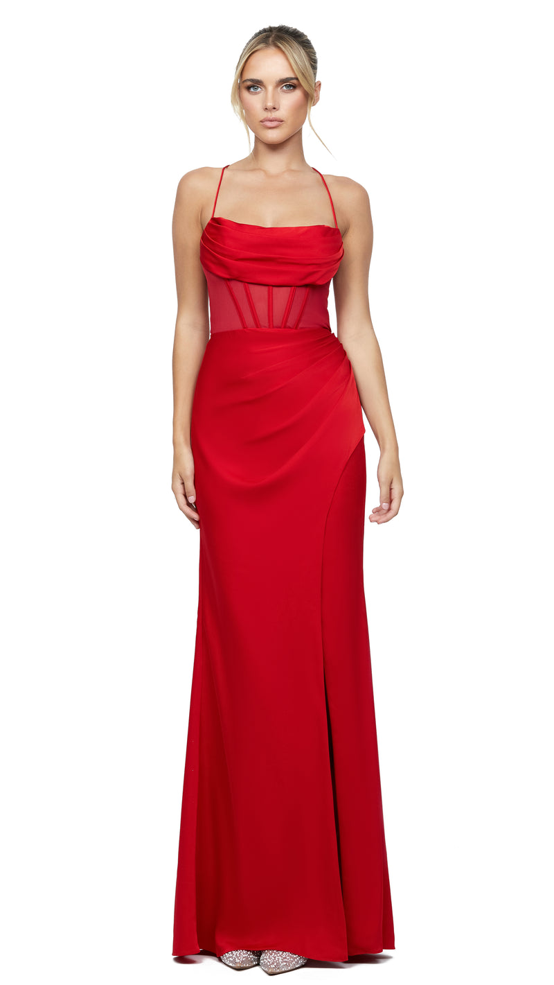 Poss Corset Gown in Red