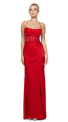 Poss Corset Gown in Red FRONT