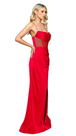 Poss Corset Gown in Red SIDE