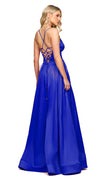 Lola Strappy Back Gown in Royal Blue SIDE