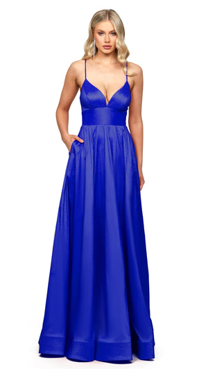 Lola Strappy Back Gown in Royal Blue FRONT