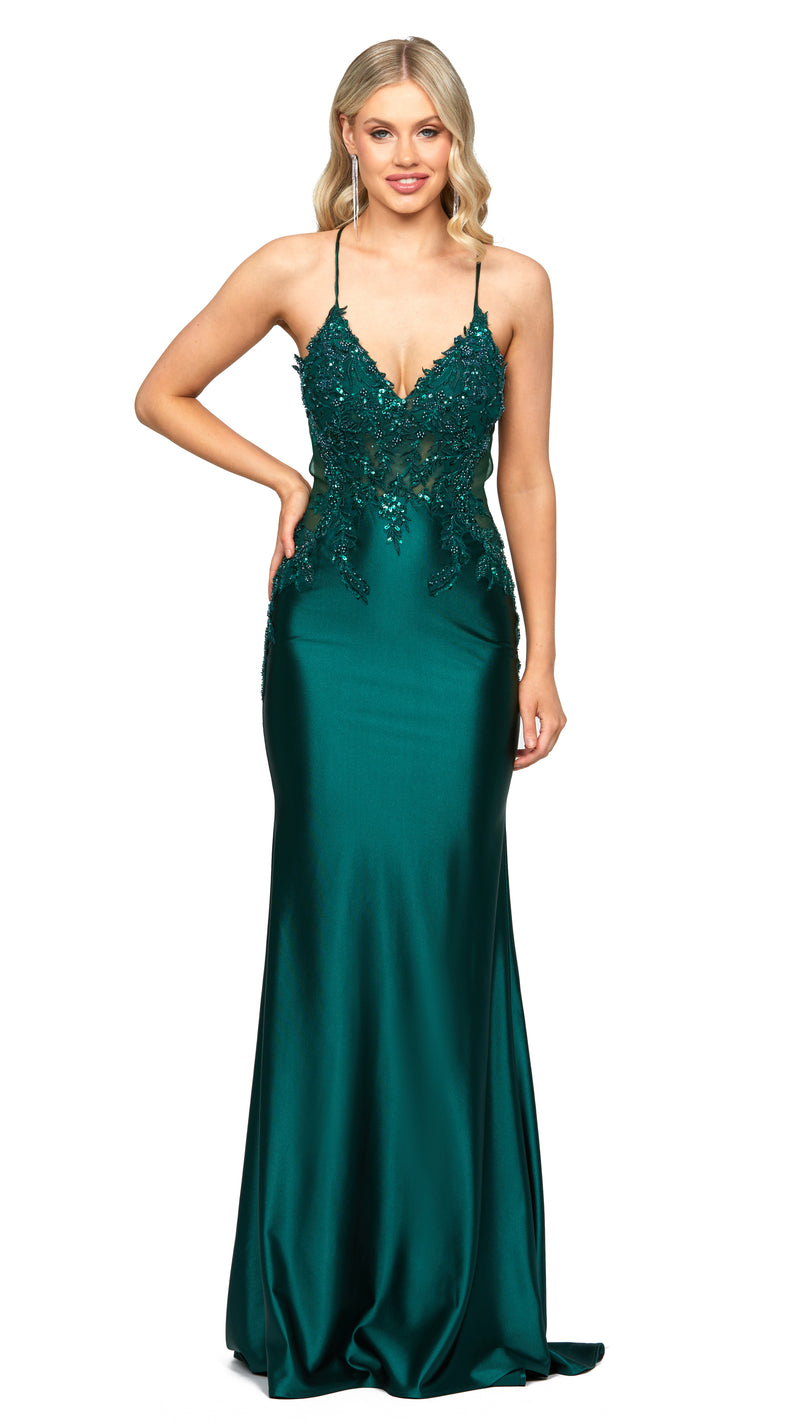 Layne Fishtail Gown in Emerald