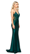 Layne Fishtail Gown in Emerald SIDE