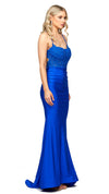 Emmeline Fitted Gown in Cobalt SIDE