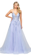 Rosalee Embellished Ball Gown in Lavender FRONT