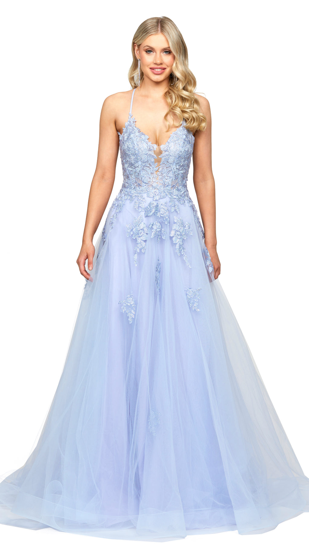 Rosalee Embellished Ball Gown in Powder Blue