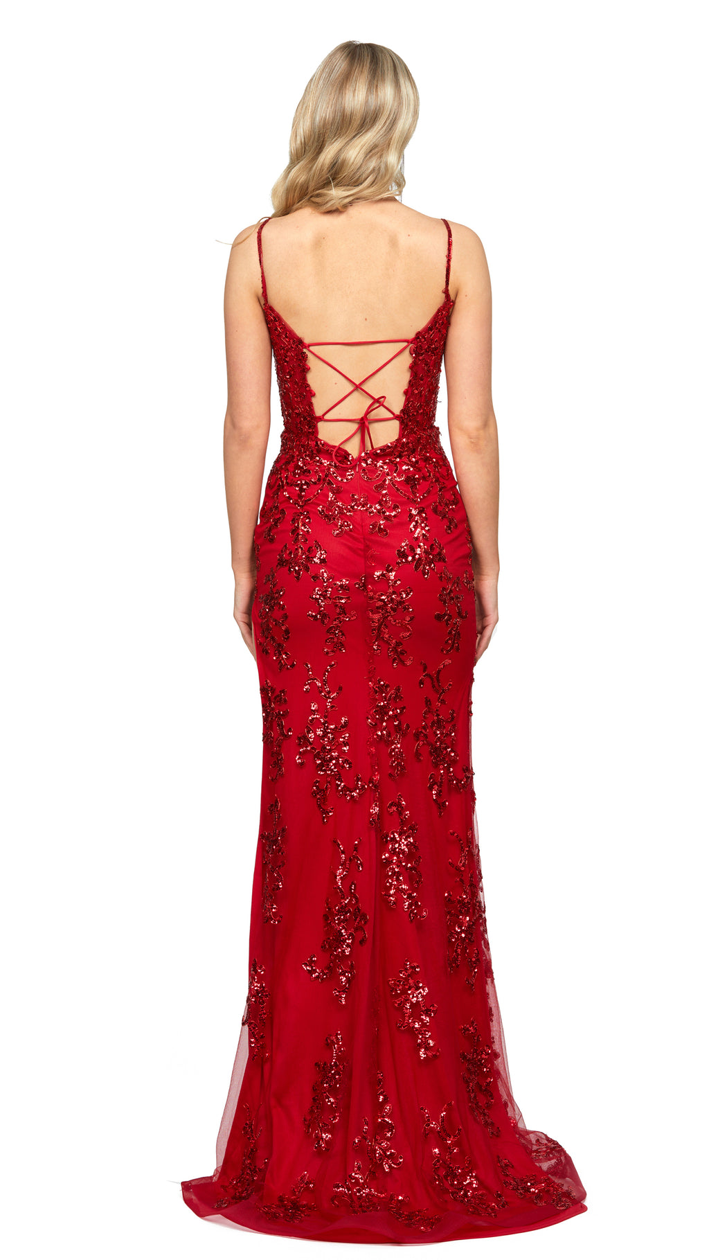 Estonia Cut Out Gown in Red BACK