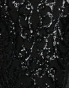 Black Pattern Sequin Fabric Swatch