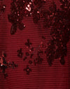 Burgundy Sequin Honeycomb Mesh Fabric