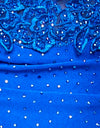 Cobalt Diamante Jersey and Lace Fabric