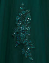 Dark Green Tulle Lace Fabric