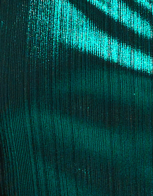 Emerald Metallic Jersey Fabric