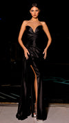 Nicoletta NC2009 Strapless Glossy Gown - Aqua