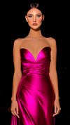 Nicoletta NC2009 Strapless Glossy Gown - Aqua