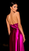Nicoletta NC2009 Strapless Glossy Gown - Aqua