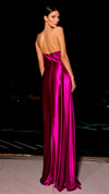Nicoletta NC2009 Strapless Glossy Gown - Aqua