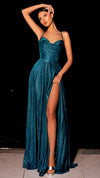 Nicoletta NC2029 Strappy Back Gown - Teal