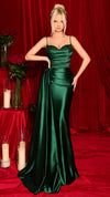 Nicoletta NC3062 Beaded Glossy Gown - Deep Emerald