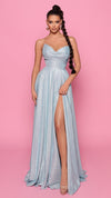 Nicoletta NP176 Strapless Glitter Gown - Violet