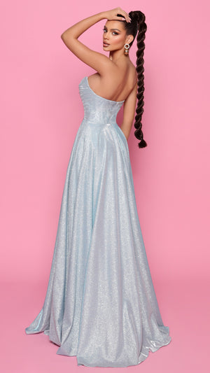 Nicoletta NP176 Strapless Glitter Gown - Violet