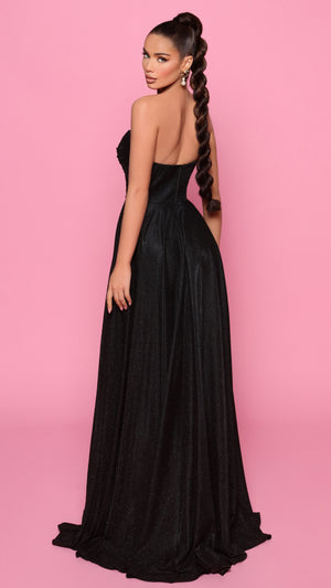 Nicoletta NP176 Strapless Glitter Gown - Violet