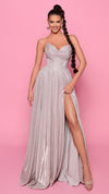 Nicoletta NP176 Strapless Glitter Gown - Violet