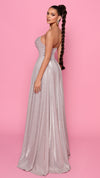 Nicoletta NP176 Strapless Glitter Gown - Violet