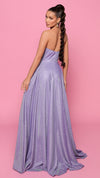 Nicoletta NP176 Strapless Glitter Gown - Baby Blue